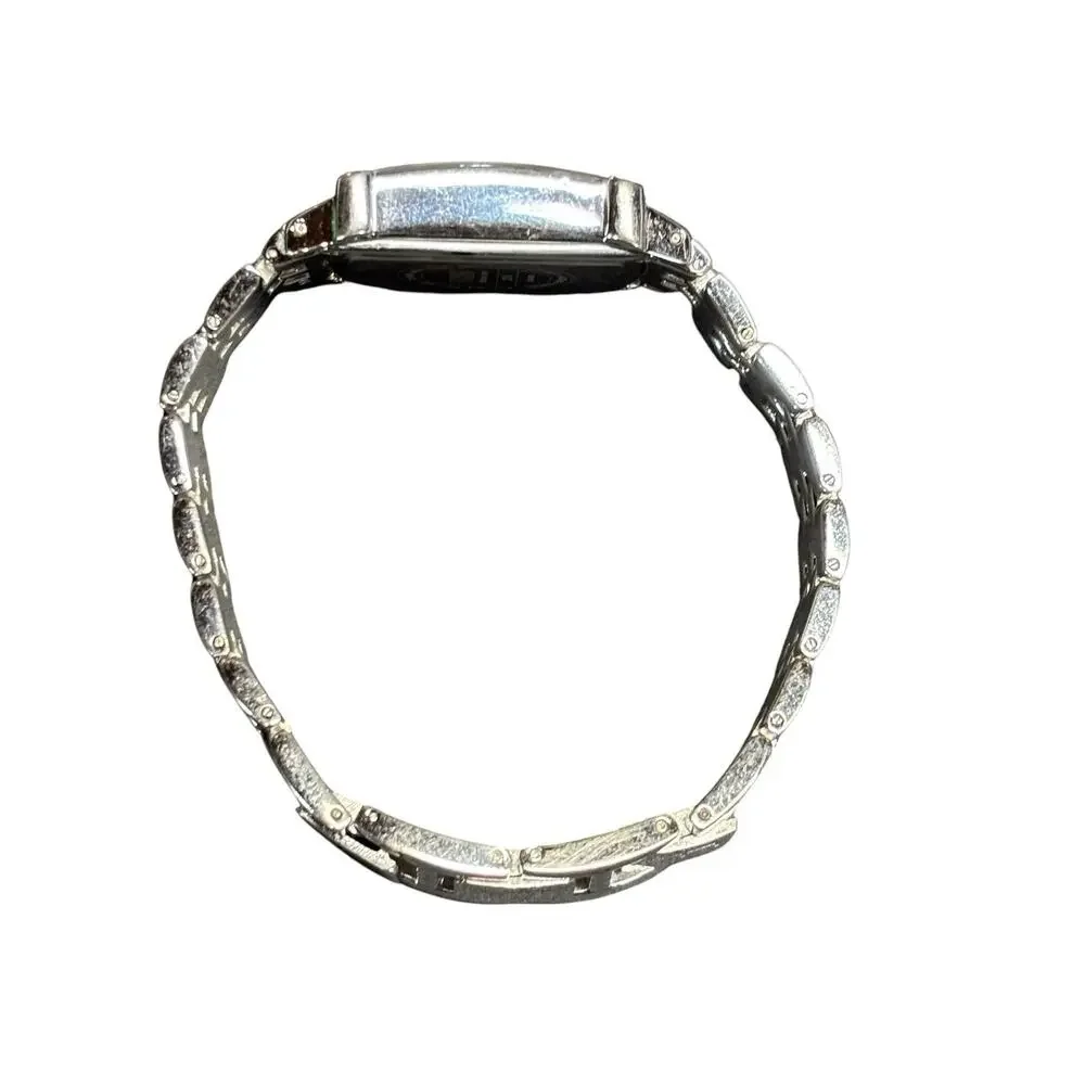 Ecclissi Diamond Pave All Sterling Silver 925 Designer Signed Bracelet Watch